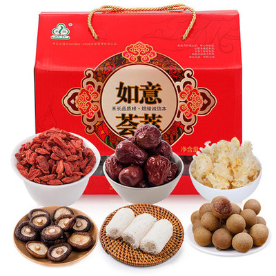 禾煜菌菇礼盒如意荟萃1571g 山珍干货与传统文化的完美融合